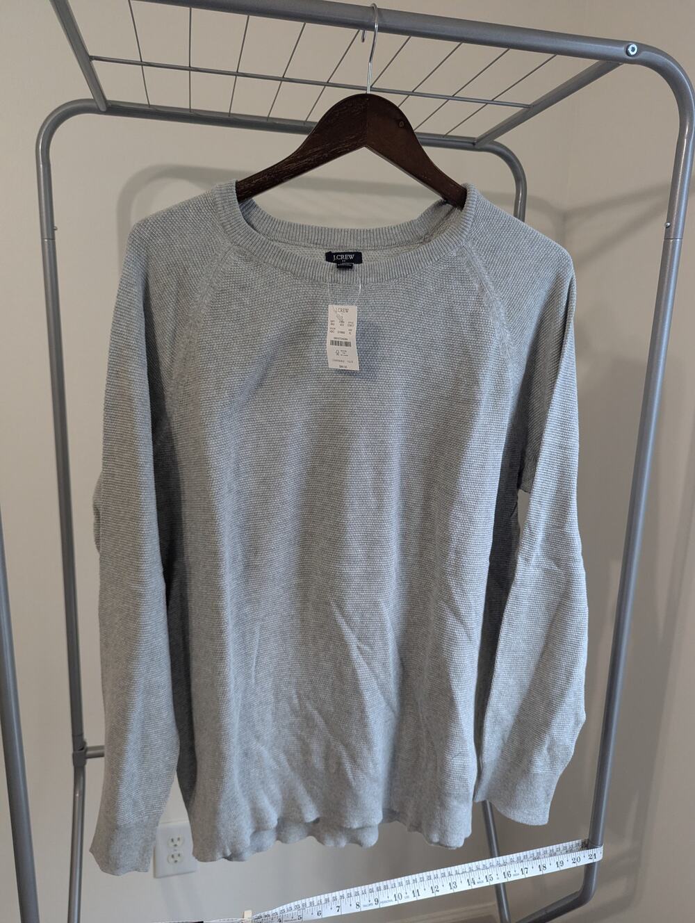NWT J.Crew Factory Men's 100% Crewneck Sweater Gray Size L CD617